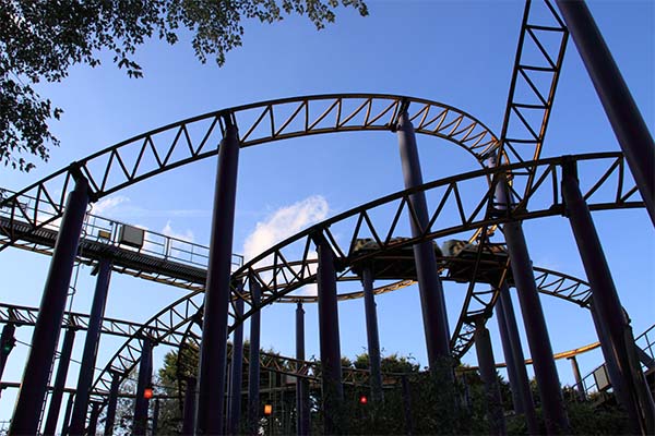 The Hornet Rollercoaster at Flambards Theme Park in Cornwall